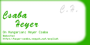 csaba heyer business card